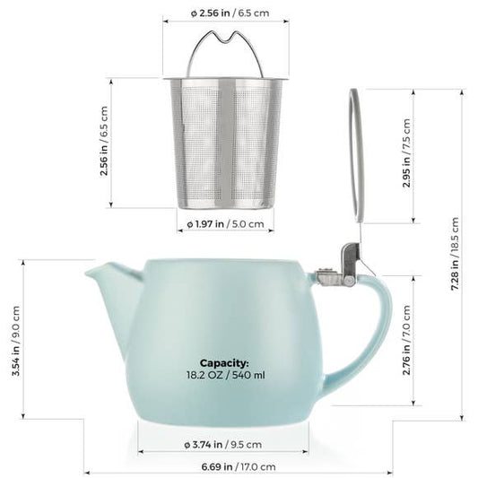 Pluto Pastel Blue Teapot with Infuser