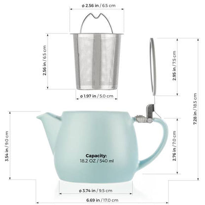 Pluto Pastel Blue Teapot with Infuser