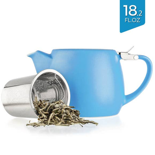 Pluto Blue Porcelain Teapot with Infuser